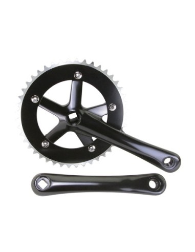 Alloy 8106 Track Crankset 44T x 170mm Black.